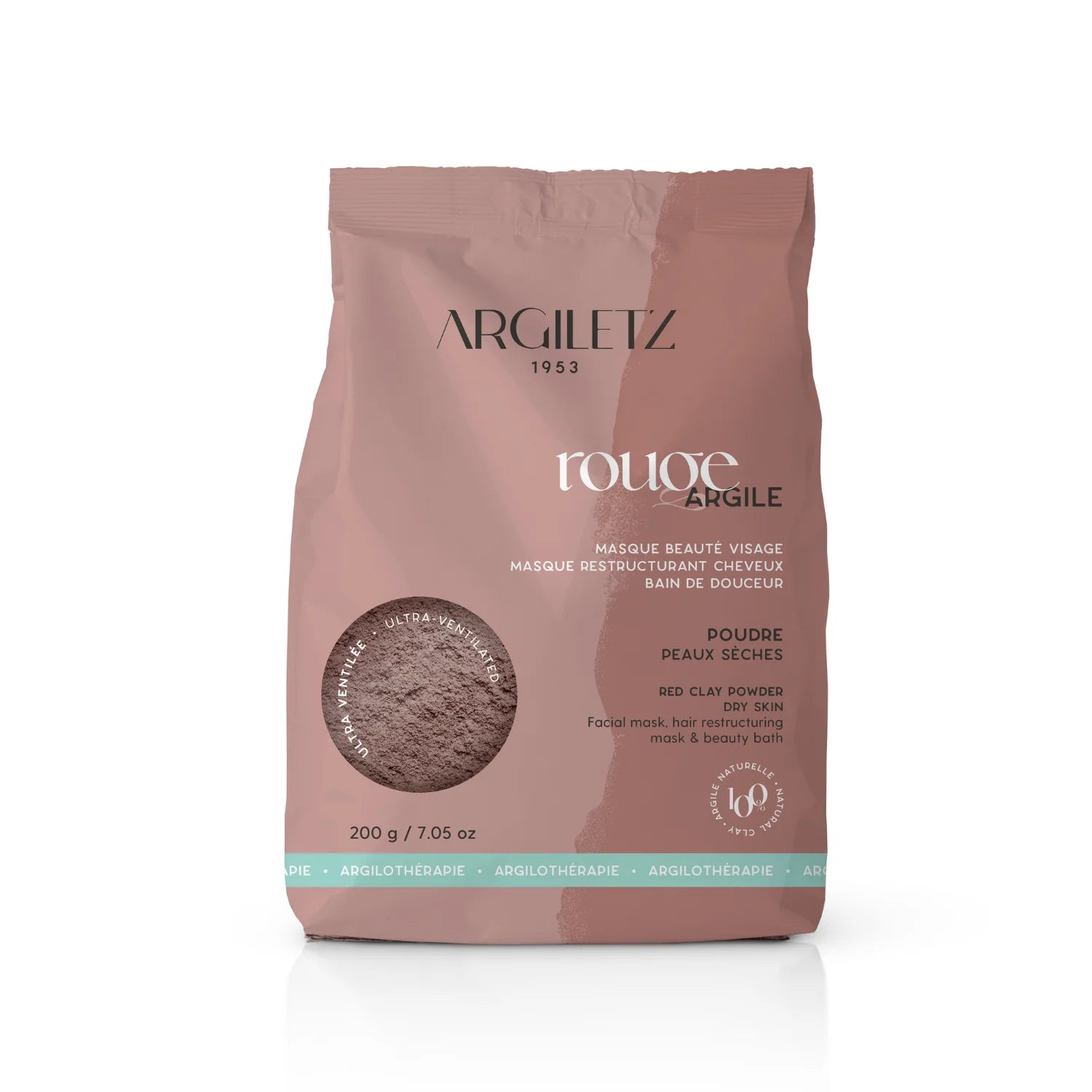 Argile ROUGE ultra ventilée  Pour peaux sèches