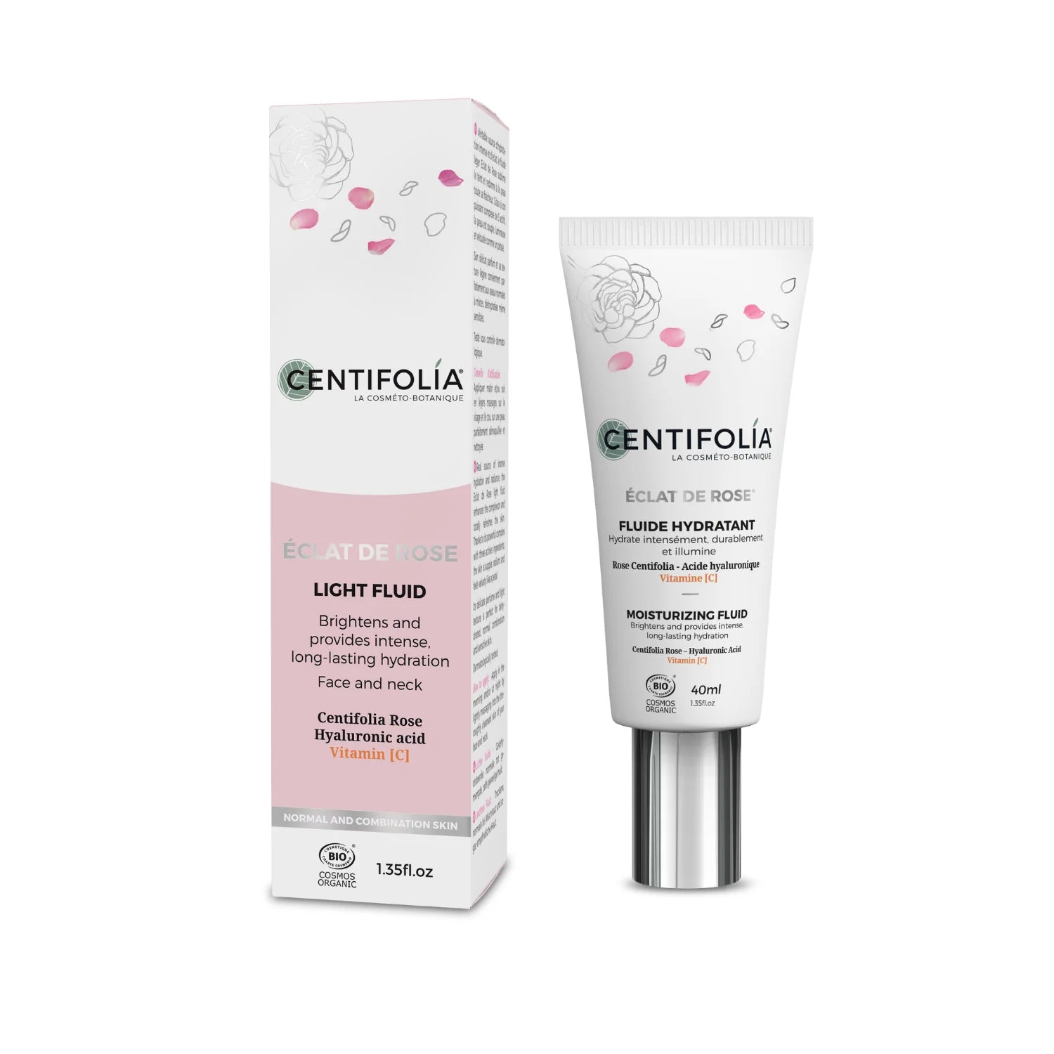 ÉCLAT DE ROSE  Fluide hydratant  Pour peaux normales a mixtes
