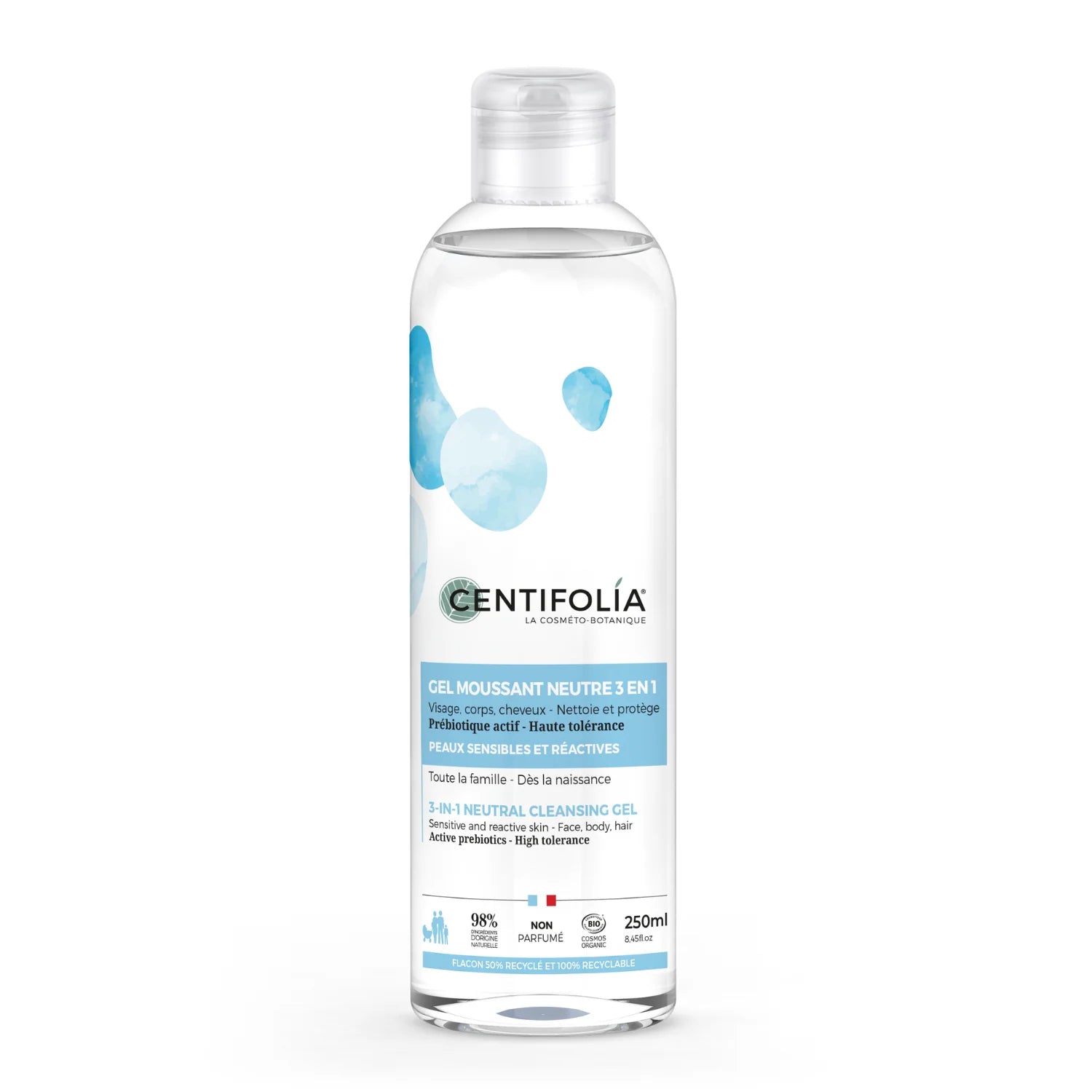 Gel moussant neutre 3-en-1  Nettoie et protège (sans fragrances)